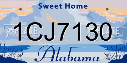 1CJ7130 Alabama License Plate
