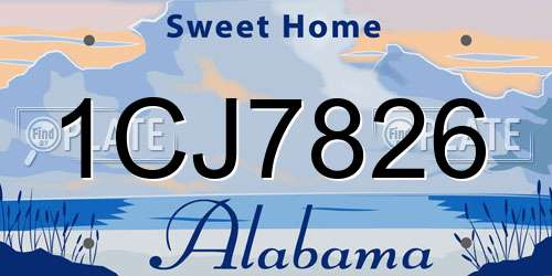 1CJ7826 Alabama License Plate