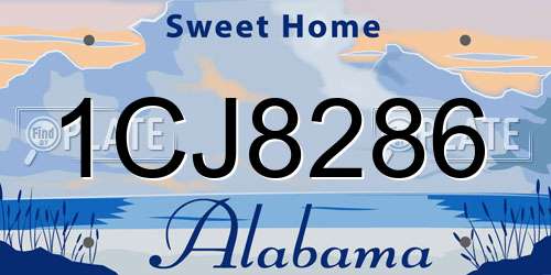 1CJ8286 Alabama License Plate