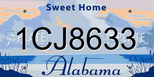 1CJ8633 Alabama License Plate