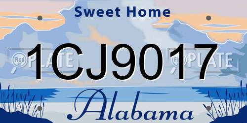 1CJ9017 Alabama License Plate