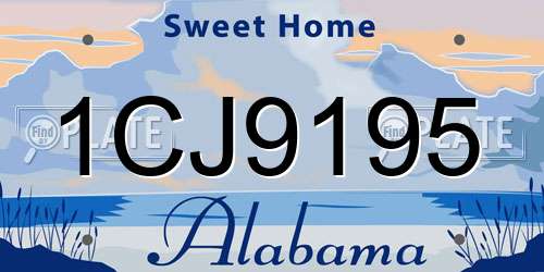 1CJ9195 Alabama License Plate