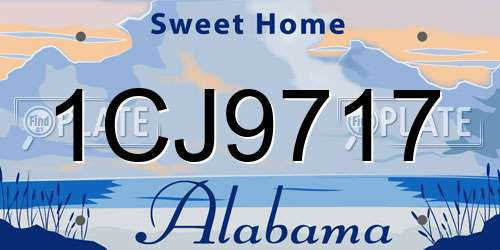 1CJ9717 Alabama License Plate