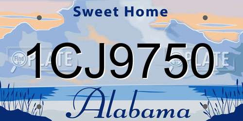 1CJ9750 Alabama License Plate