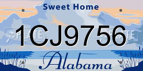 1CJ9756 Alabama License Plate