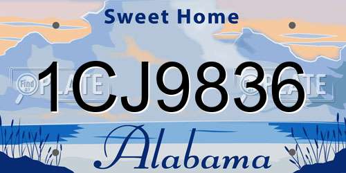 1CJ9836 Alabama License Plate
