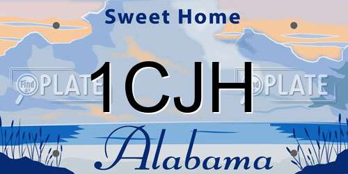 1CJH Alabama License Plate