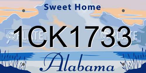 1CK1733 Alabama License Plate