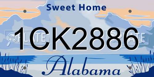 1CK2886 Alabama License Plate