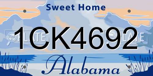 1CK4692 Alabama License Plate