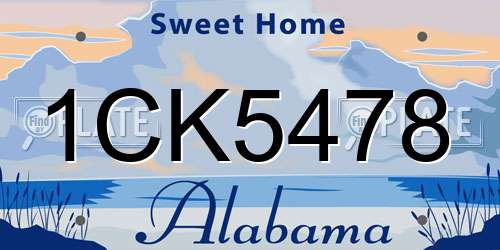 1CK5478 Alabama License Plate