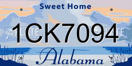 1CK7094 Alabama License Plate