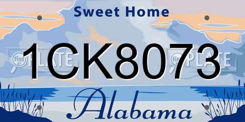 1CK8073 Alabama License Plate