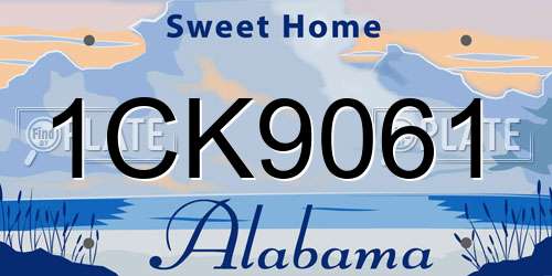 1CK9061 Alabama License Plate