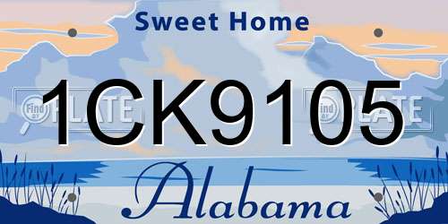 1CK9105 Alabama License Plate