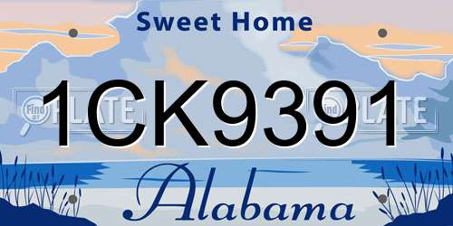 1CK9391 Alabama License Plate