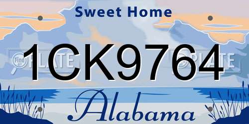 1CK9764 Alabama License Plate