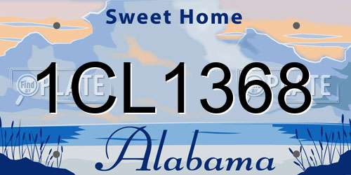 1CL1368 Alabama License Plate