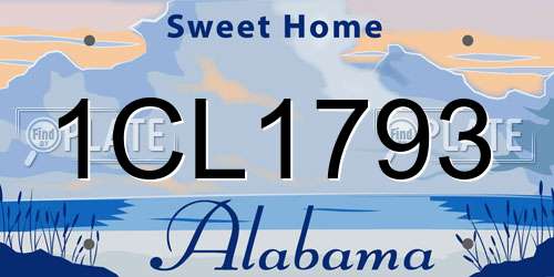 1CL1793 Alabama License Plate