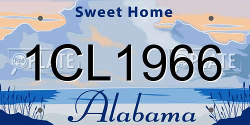 1CL1966 Alabama License Plate