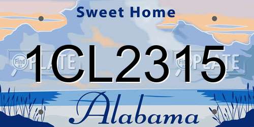 1CL2315 Alabama License Plate