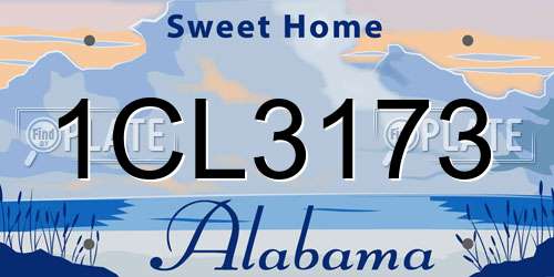1CL3173 Alabama License Plate