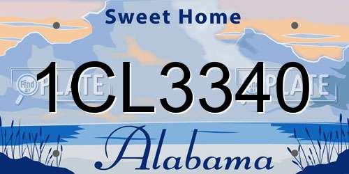 1CL3340 Alabama License Plate