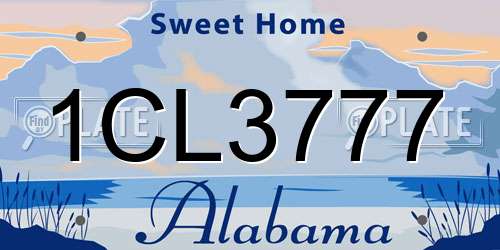 1CL3777 Alabama License Plate