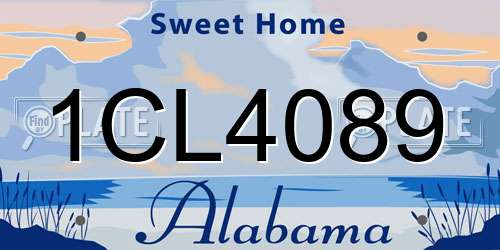 1CL4089 Alabama License Plate