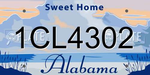 1CL4302 Alabama License Plate
