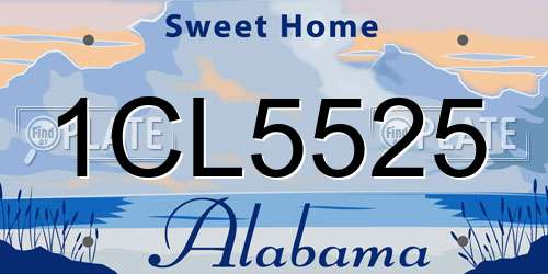 1CL5525 Alabama License Plate
