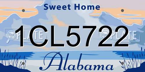 1CL5722 Alabama License Plate