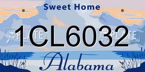 1CL6032 Alabama License Plate