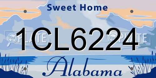 1CL6224 Alabama License Plate