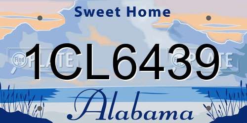 1CL6439 Alabama License Plate