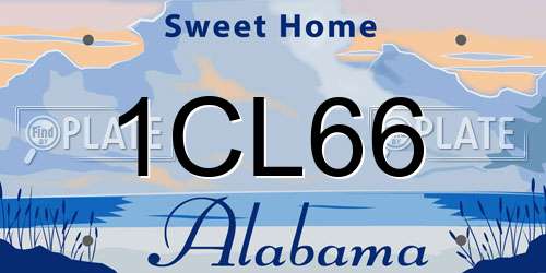 1CL66 Alabama License Plate