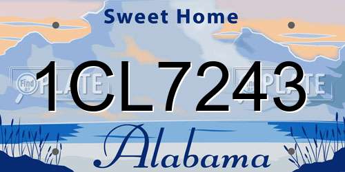 1CL7243 Alabama License Plate