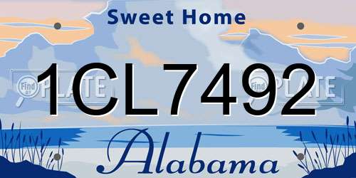 1CL7492 Alabama License Plate