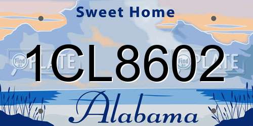 1CL8602 Alabama License Plate