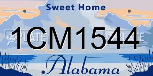 1CM1544 Alabama License Plate