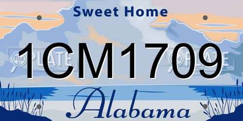 1CM1709 Alabama License Plate