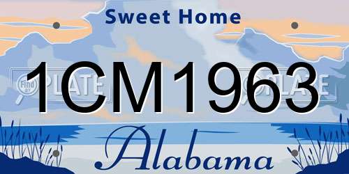 1CM1963 Alabama License Plate