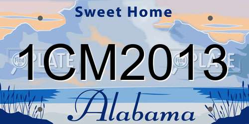 1CM2013 Alabama License Plate