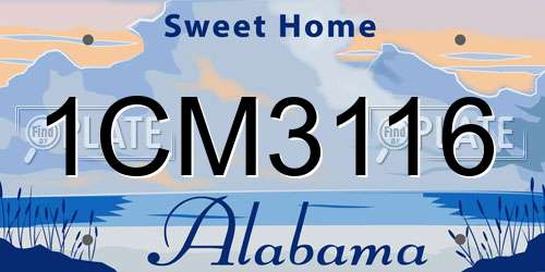 1CM3116 Alabama License Plate