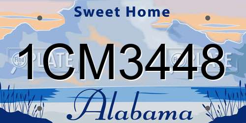 1CM3448 Alabama License Plate