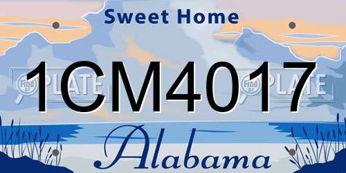 1CM4017 Alabama License Plate