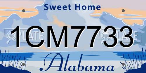 1CM7733 Alabama License Plate