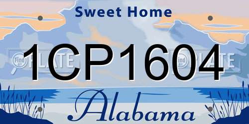 1CP1604 Alabama License Plate