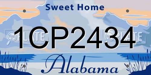 1CP2434 Alabama License Plate