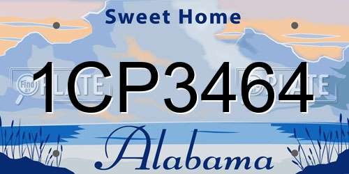 1CP3464 Alabama License Plate